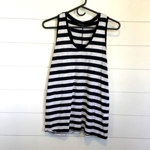 Banana Republic racer back top. Black and white.